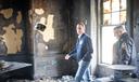 Gov. Josh Shapiro tours the residence after an April 2025 arson attack.