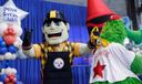 Sports mascots promoting the 2026 NFL Draft in Pittsburgh.