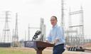 Gov. Josh Shapiro during a 2025 visit to Falls Township in Bucks County, where an Amazon data center campus is being built.