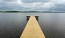 A fishing pier reaches into the mouth of the Appomattox River in Hopewell, VA.