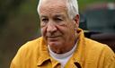 Former Penn State University assistant football coach Jerry Sandusky arrives at the Centre County Courthouse, Friday, Nov. 22, 2019, in Bellefonte, PA.
