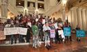 People rally inside the PA Capitol in June to call for “meaningful second-degree murder sentencing reform.”