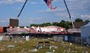 A campaign rally site for Republican presidential candidate former President Donald Trump is empty and littered with debris on July 13, 2024, in Butler, Pa.