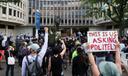 Protesters gather in front of the Philadelphia Police Headquarters in Philadelphia, Pa. in May 2020. 