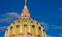 The dome of the Pennsylvania Capitol building in Harrisburg.