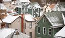 Rooftops of homes in Blair County, Pennsylvania.