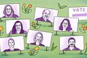 An illustration of the seven candidates for State College school board