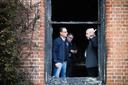 Gov. Josh Shapiro is shown fire damage inside the Pennsylvania Governor’s Residence in Harrisburg.