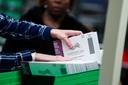 Lehigh County voter registration workers sort mail ballots Nov. 5, 2024, at Lehigh County Government Center in Allentown, PA.