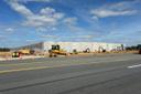A warehouse under construction at Route 222 and Evans Road in Berks County, PA.