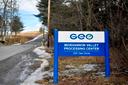 The sign for the GEO Group Moshannon Valley Processing Center immigration detention facility in Clearfield County.