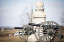 Cannons positioned on a field at Gettysburg National Military Park