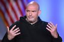 John Fetterman participates in a debate in Boston in 2025