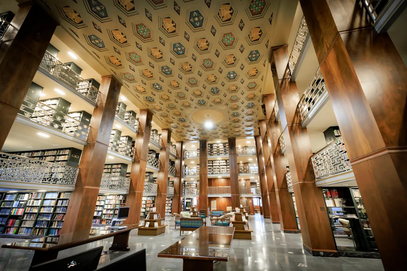 Shelves and tables inside the State Library of Pennsylvania (The Office of Gov. Josh Shapiro / Flickr)
