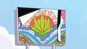 An illustration shows a peeling billboard with a cannabis leaf. Despite Pennsylvania’s outlier status and the high stakes for people seeking treatment, state regulators do little to ensure cannabis dispensaries are making accurate medical claims online. are making accurate medical claims online.