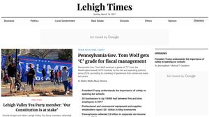 Screenshot of the Lehigh Times, one of 45 local news websites run in Pennsylvania by Metric Media, which has been found to fail basic journalistic standards for trustworthiness and credibility, according to a new report.