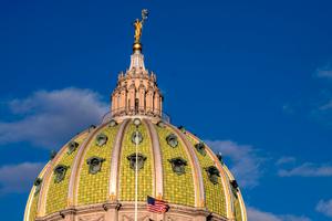 The dome of the Pennsylvania state Capitol building in Harrisburg.