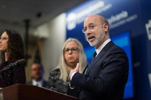 Gov. Tom Wolf and Secretary of Health Rachel Levine brief the media on two presumed cases of the new coronavirus, COVID-19.