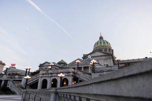 The exterior of the Pennsylvania Capitol in Harrisburg.