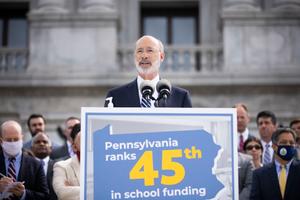 Gov. Tom Wolf, a Democrat, said he believed the decades-old state education funding formula is inadequate and has historically shortchanged schools in both urban and rural districts hanging on by a financial thread.