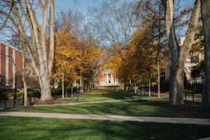 The lawn in front of Pattee Library and several liberal arts buildings on Penn State's University Park campus.