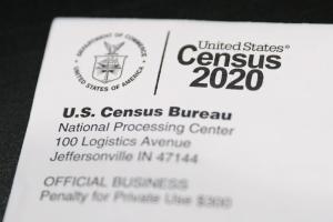 A Census 2020 envelope is pictured in Philadelphia on Thursday, March 12, 2020. As is customary every ten years, U.S. Census questionnaires have been mailed out to the country's households.