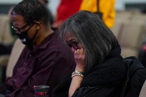 Fe Hall during a vigil for her late son, Christian, on the one-year anniversary of his death. The vigil was held at Pleasant Valley Assembly of God in Brodheadsville.