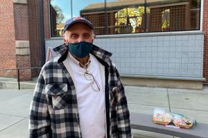 Dave Martin, 84, made election-themed sugar cookies in the shape of elephants and donkeys to sell to Lancaster voters. Dave Martin, 84, made election-themed sugar cookies in the shape of elephants and donkeys to sell to Lancaster voters.