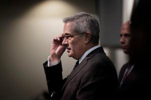 The office of DA Larry Krasner (pictured here) is set to try ex-officer Ryan Pownall for fatally shooting David Jones, a 30-year-old unarmed man, as Jones ran from a traffic stop.