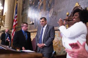 State Rep. Mark Rozzi after being selected speaker of the Pennsylvania House.