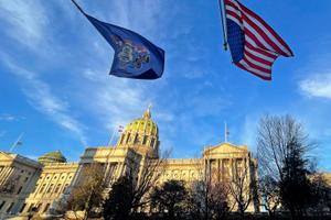 The Pennsylvania Capitol building in Harrisburg.