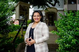 “It’s a much smoother path for candidates that don’t have those barriers in the way and those barriers are placed there too often to prevent BIPOC individuals to get into office,” said Yamelisa Taveras, a recent candidate for the Pennsylvania State Senate seen here at her office in Allentown.