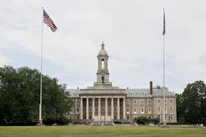 Old Main is pictured on the Penn State University campus in State College, Pennsylvania.