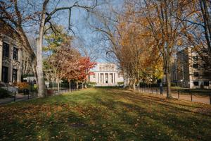 Pattee Library and surrounding buildings on Penn State's University Park campus in State College, Pennsylvania.