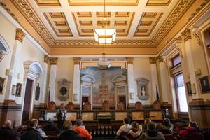 The Pennsylvania Supreme Court chamber in Philadelphia's Old City Hall, where justice heard the Humphrey case.