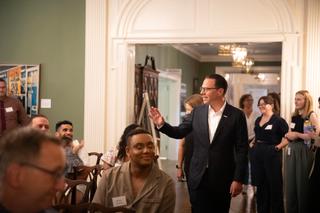Gov. Josh Shapiro met with digital leaders and influencers at the Governor’s Residence in Harrisburg, Pennsylvania this July.