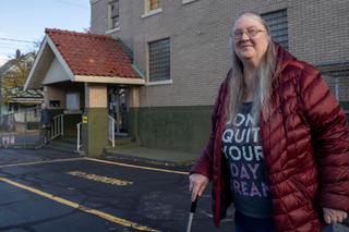 Paula Best, 68, arrived at her Erie polling place with the help of a cane. Paula Best, 68, arrived at her Erie polling place with the help of a cane.