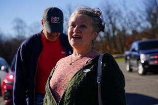 Linda Coffin, of Slatington, talks about her voting experience Nov. 8, 2022, at Citizens Fire Company #1 in Slatington, Lehigh County, Pennsylvania. Linda Coffin, of Slatington, talks about her voting experience Nov. 8, 2022, at Citizens Fire Company #1 in Slatington, Lehigh County, Pennsylvania.