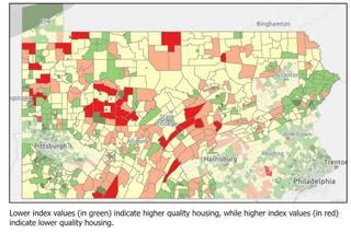 Map of housing quality in Pennsylvania.