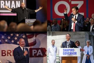 Clockwise from top left, U.S. Senator John Fetterman. U.S. Senate Candidate Mehmet Oz; Gubernatorial Candidate Josh Shapiro;Governor Candidate Doug Mastriano