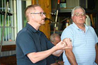 Kevin Hulburt, left, is worried about the effects that drinking PFAS-contaminated water could have on his children. Kevin Hulburt, left, is worried about the effects that drinking PFAS-contaminated water could have on his children.