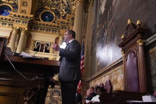 State Rep. Mark Rozzi after being selected speaker of the Pennsylvania House State Rep. Mark Rozzi after being selected speaker of the Pennsylvania House