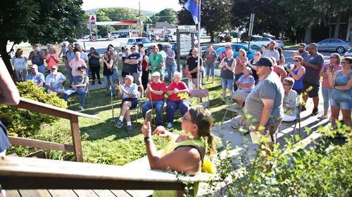 The July 12 special meeting, when Loehmann’s withdrawal from the police position was on the agenda, had to be moved outside to accommodate the crowd size.