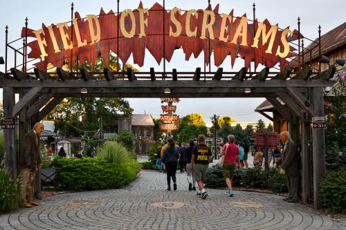 A photo of the entrance to Field of Screams in Mountville, Lancaster County, from the 2020 season. A photo of the entrance to Field of Screams in Mountville, Lancaster County, from the 2020 season.