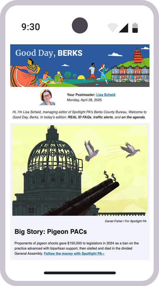 Screenshot of the newsletter on a mobile device