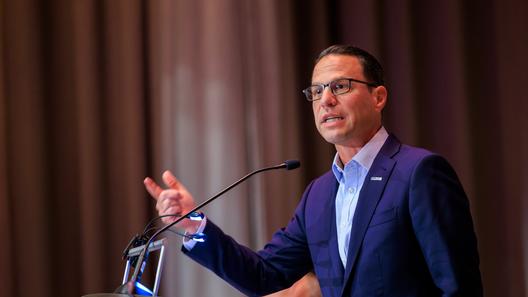 Gov. Josh Shapiro delivers remarks at the PTLA’s Justice Michael A. Musmanno Award Dinner.