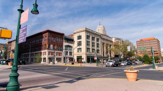 Downtown Reading at Fifth and Penn Streets