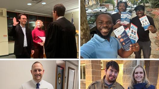 Clockwise from top left: Mayors Sam Bigham (Carnegie), Joar Dahn (Darby), Dylan Stevens (Westover), and Matt Zechman (Cleona).