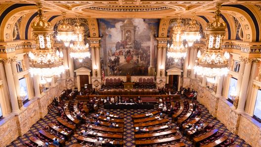 The Pennsylvania House floor inside the Capitol building in Harrisburg.