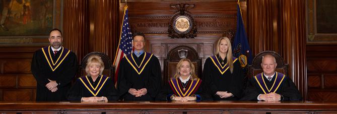 Members of the Pennsylvania Supreme Court as of October 2023. Members of the Pennsylvania Supreme Court as of October 2023.